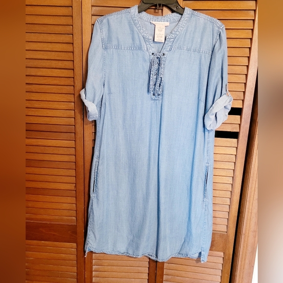 Philosophy Tops - Philosophy Light Wash Denim Chambray Tunic Dress Size Large